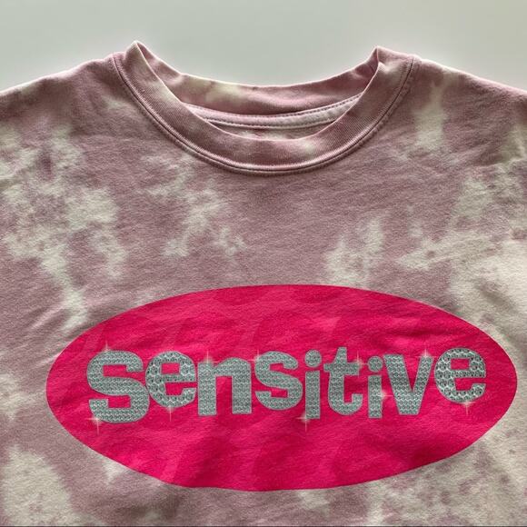 By Samii Ryan | Sensitive Pink Tie Dye Cropped Sweatshirt Small - Picture 3 of 8